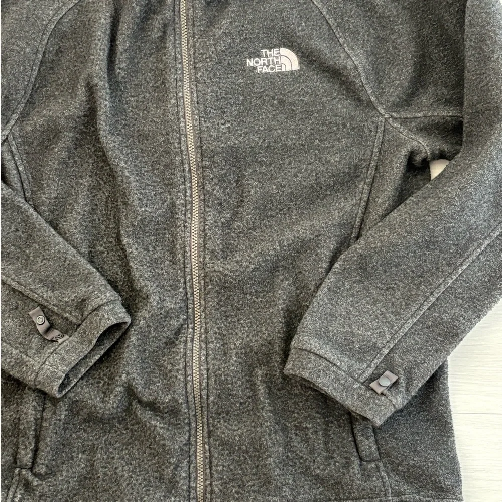 The North Face Fleece Jacket Mens M Gray‎ Full Zip Mock Neck Outdoor